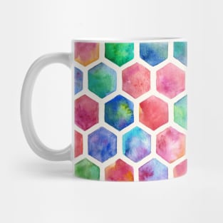 Hand Painted Watercolor Honeycomb Pattern Mug